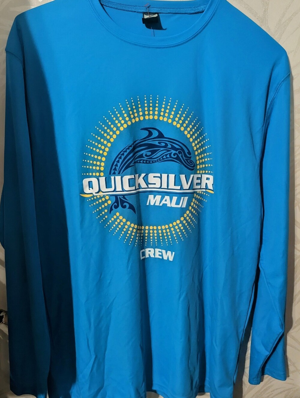 NWT Zorrel Quiksilver Bright Blue Maui Crew Long-Sleeve Surf Shirt Size XL